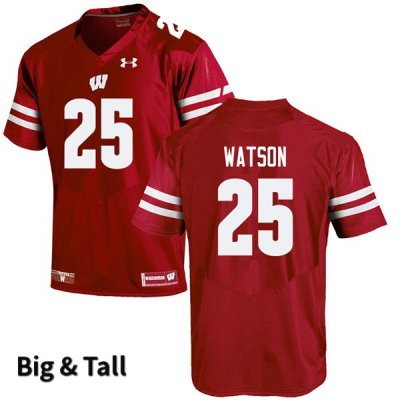 Men's Wisconsin Badgers NCAA #25 Nakia Watson Red Authentic Under Armour Big & Tall Stitched College Football Jersey XU31W40UM